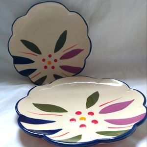 2 Temp-tations Confetti Scalloped Edge Salad Plates